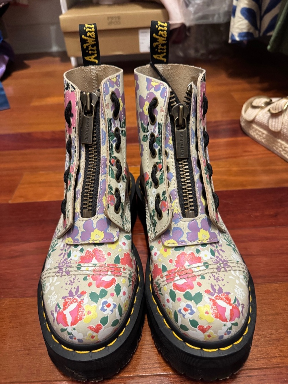 Dr. Martens Floral Platform Boot - Size 6